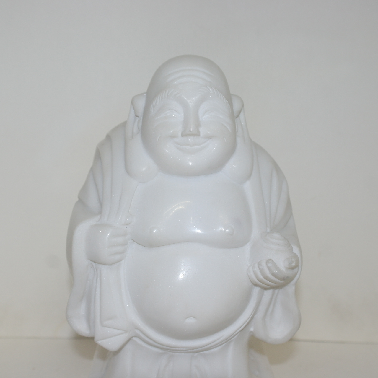 백대리석 돌로 조각된 수(壽) 포대화상 조각상