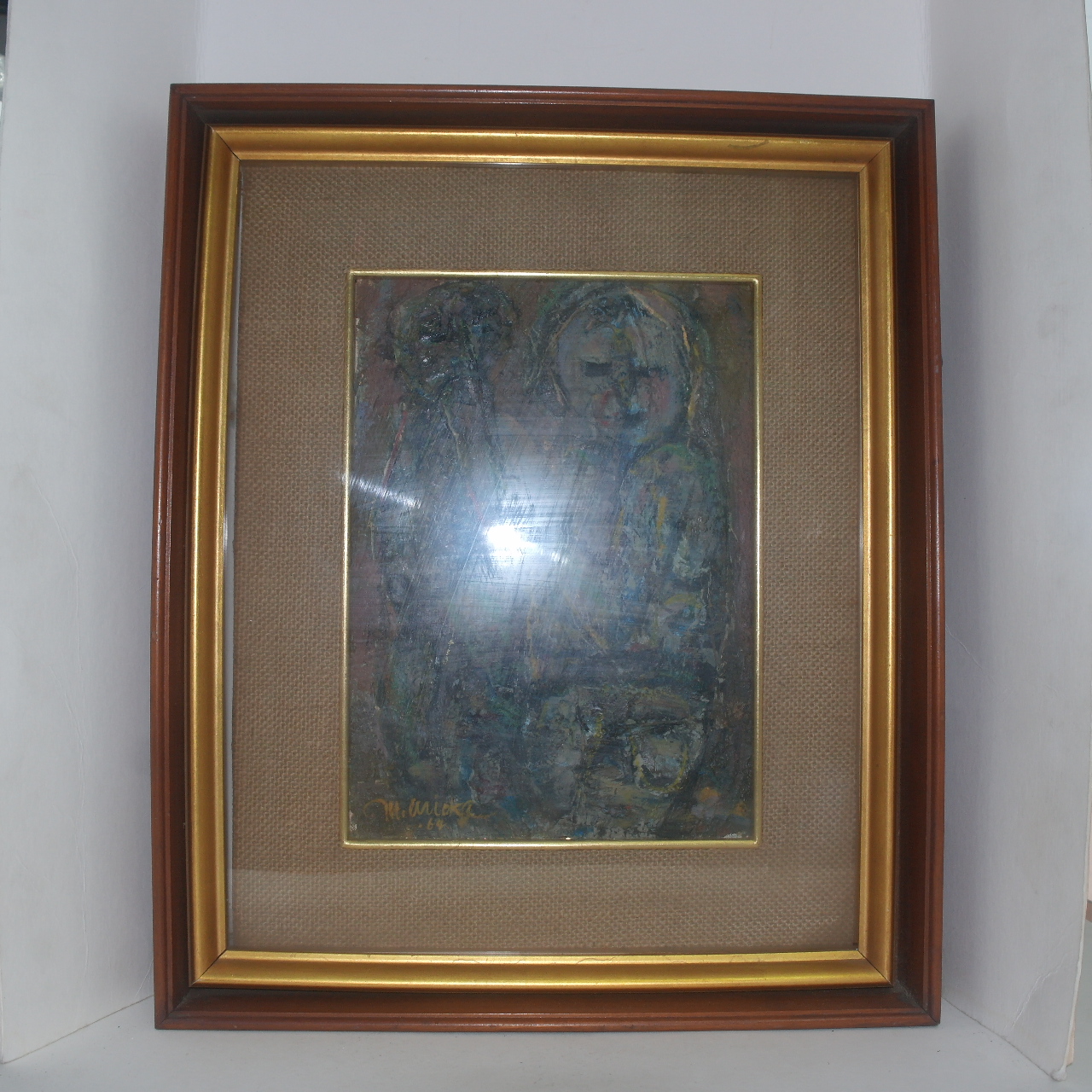 1964년 두꺼운 유화 인물 작품액자