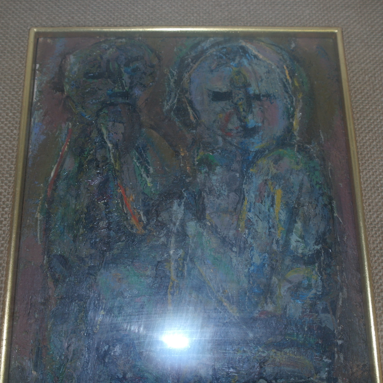 1964년 두꺼운 유화 인물 작품액자