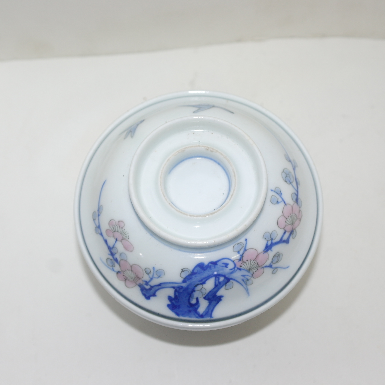 100년이상된 고이마리 청화백자진사화문 개완