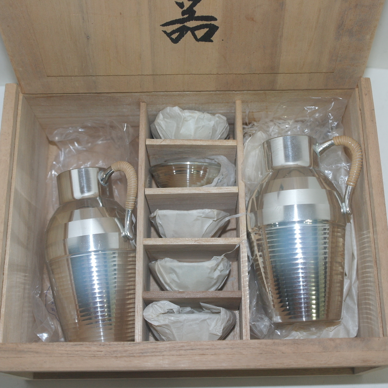 미사용 주석으로된 주석주병.잔 셋트