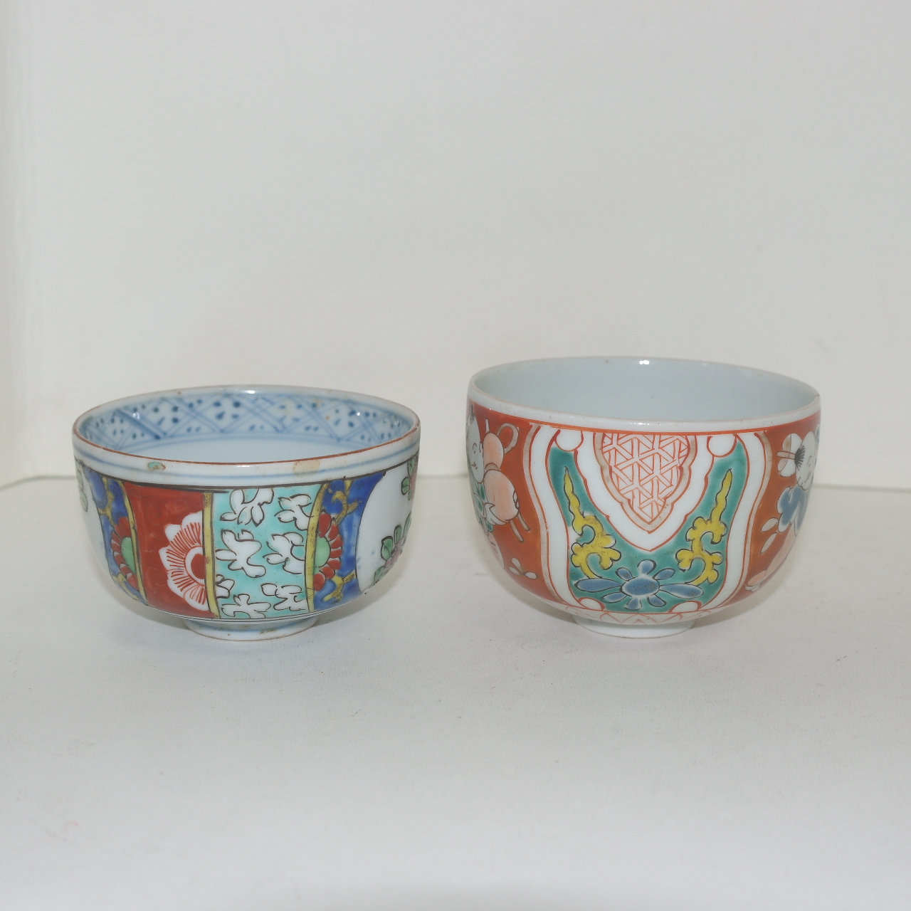 에도시기 청화백자 인물화문잔 2점