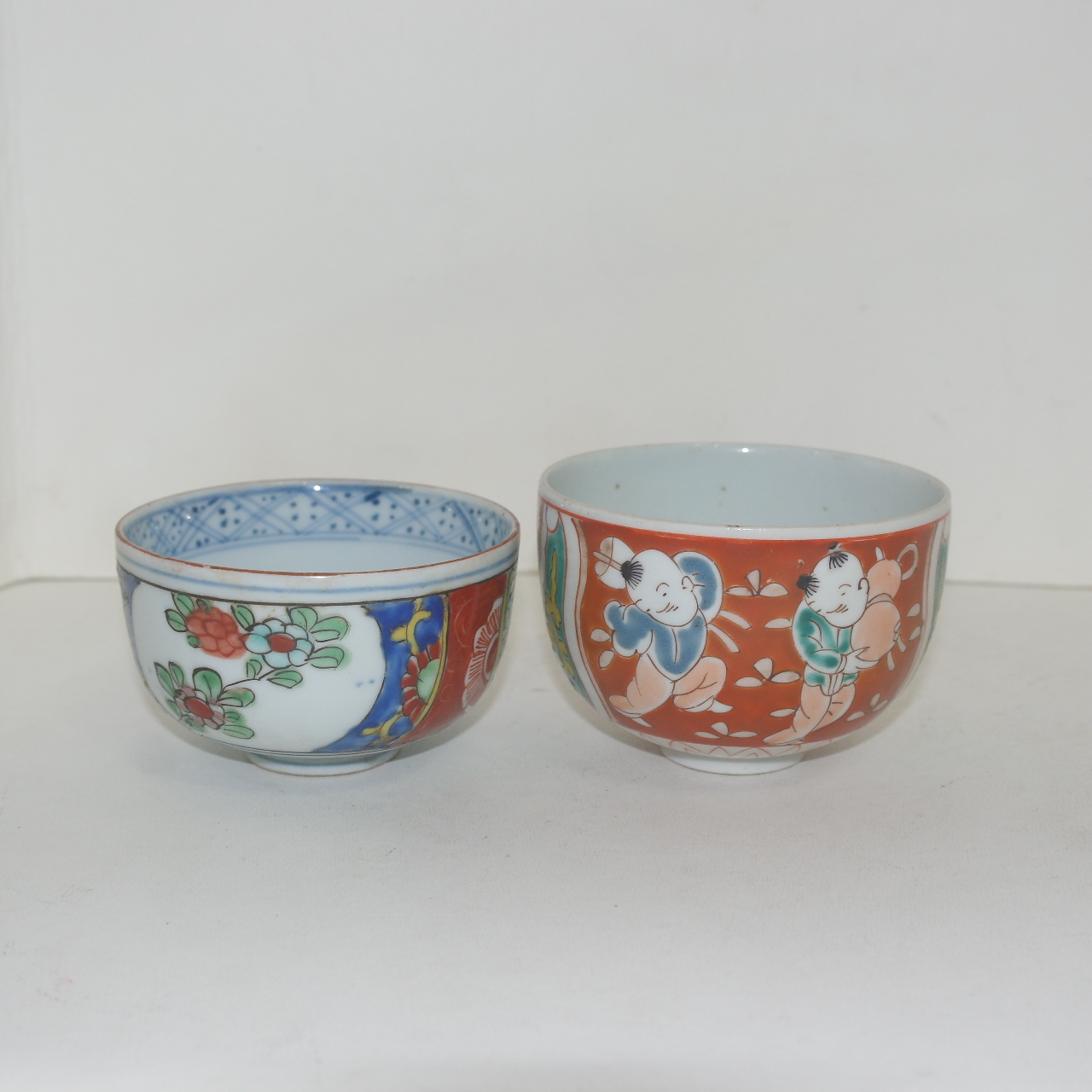 에도시기 청화백자 인물화문잔 2점