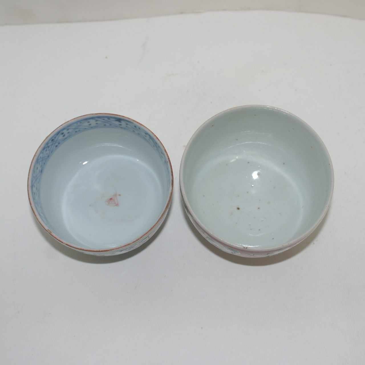 에도시기 청화백자 인물화문잔 2점