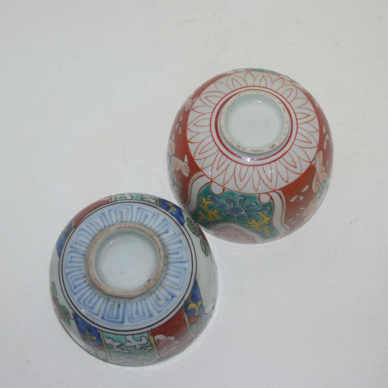 에도시기 청화백자 인물화문잔 2점