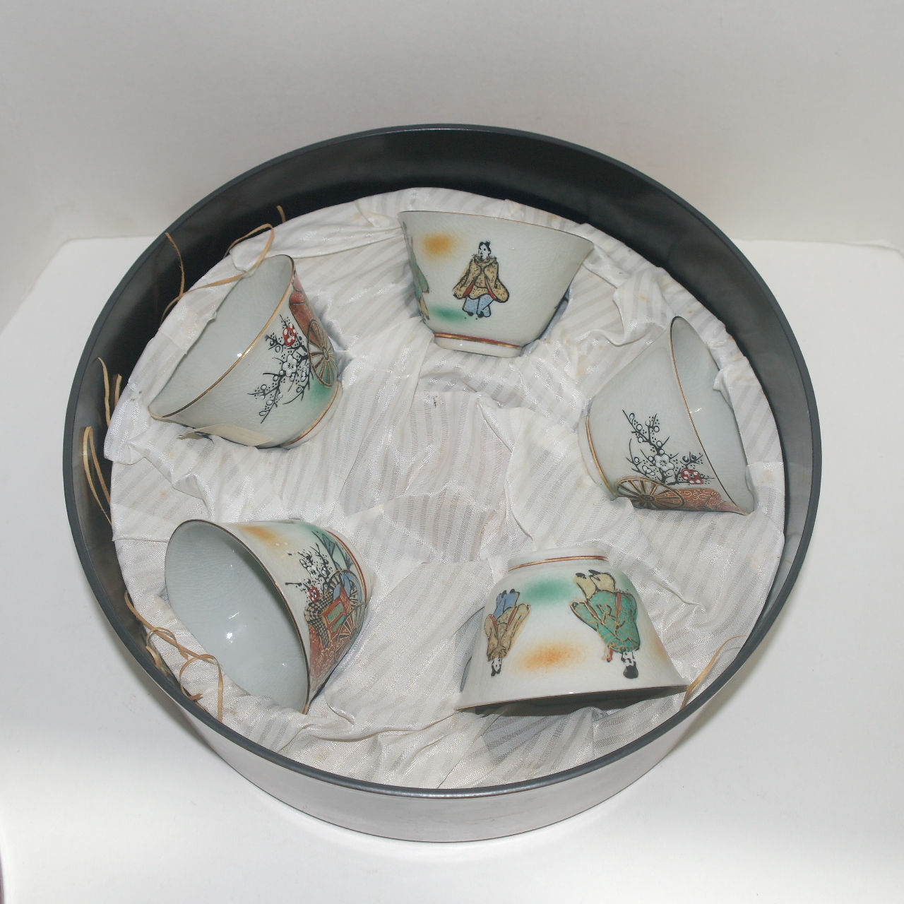 청자 철화진사인물문 잔 5점셋트