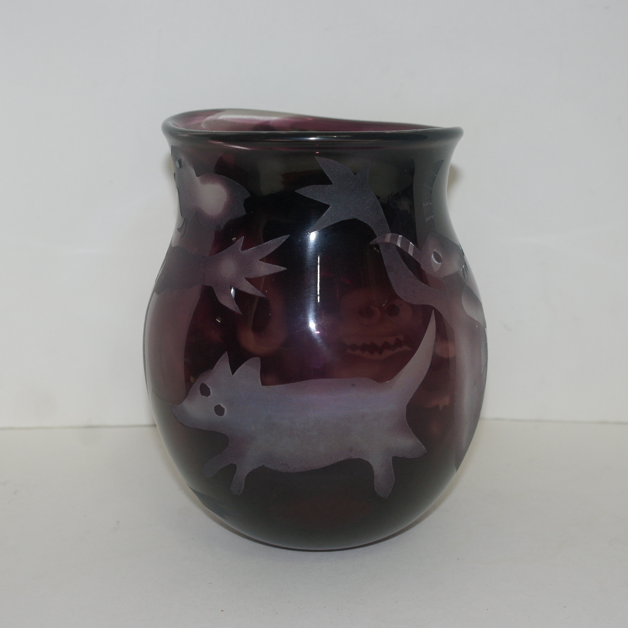 채색크리스탈 재미난그림이 있는 화병