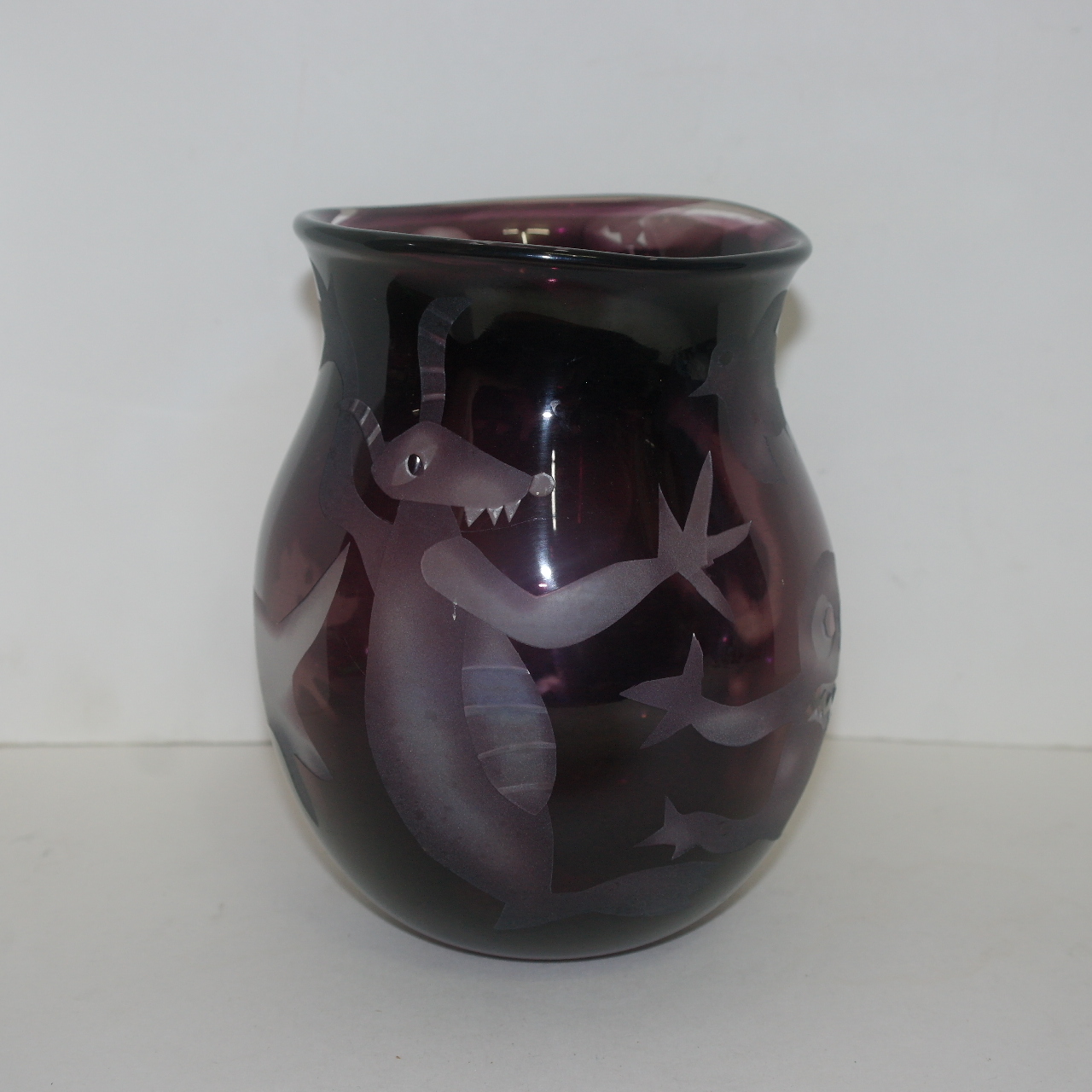 채색크리스탈 재미난그림이 있는 화병