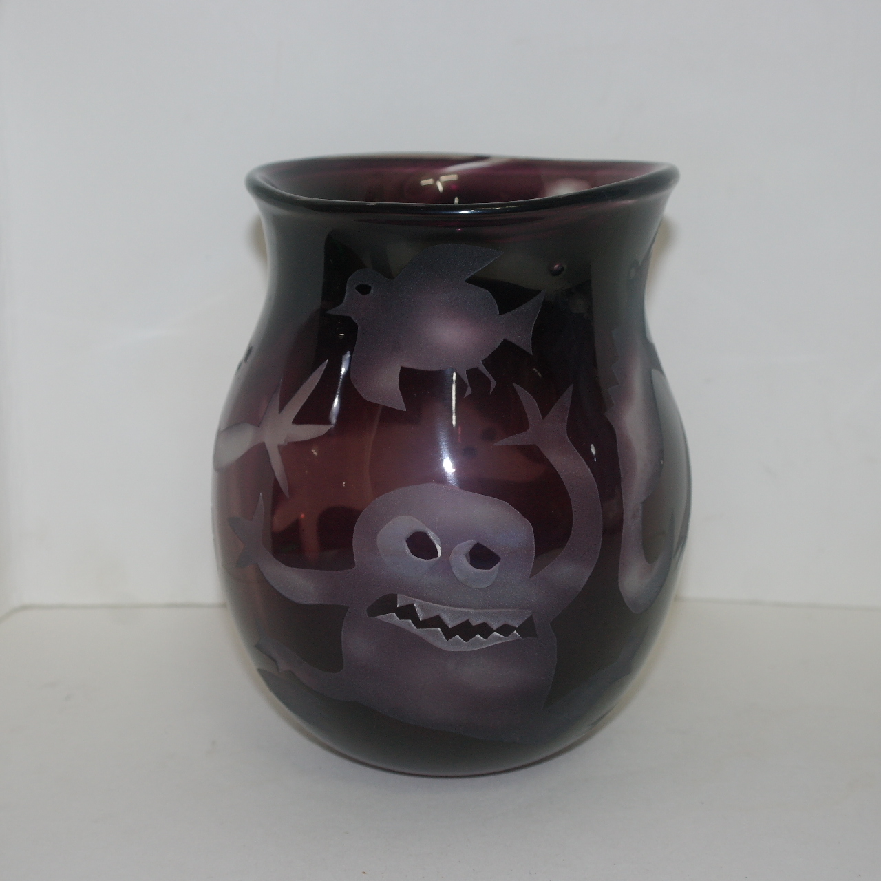 채색크리스탈 재미난그림이 있는 화병