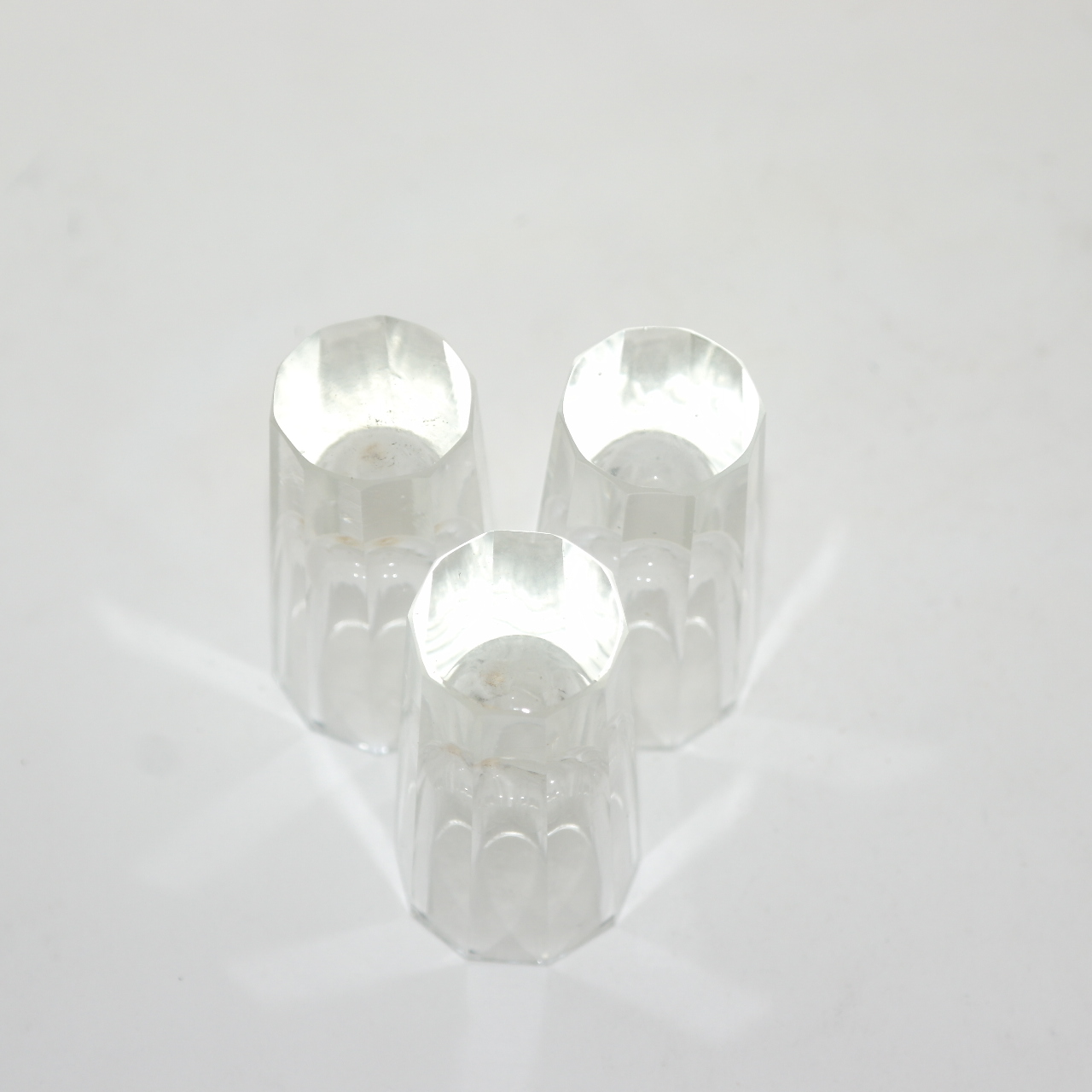 두꺼운 크리스탈 각진잔 3점