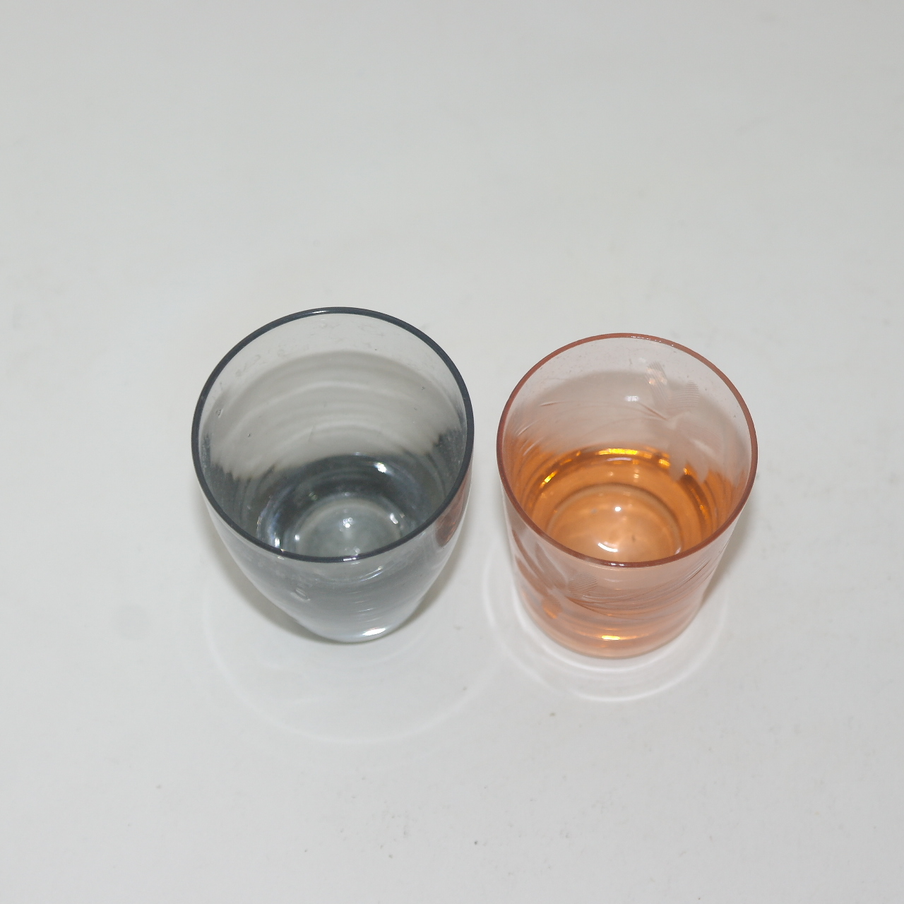 채색크리스탈 유리잔 2점