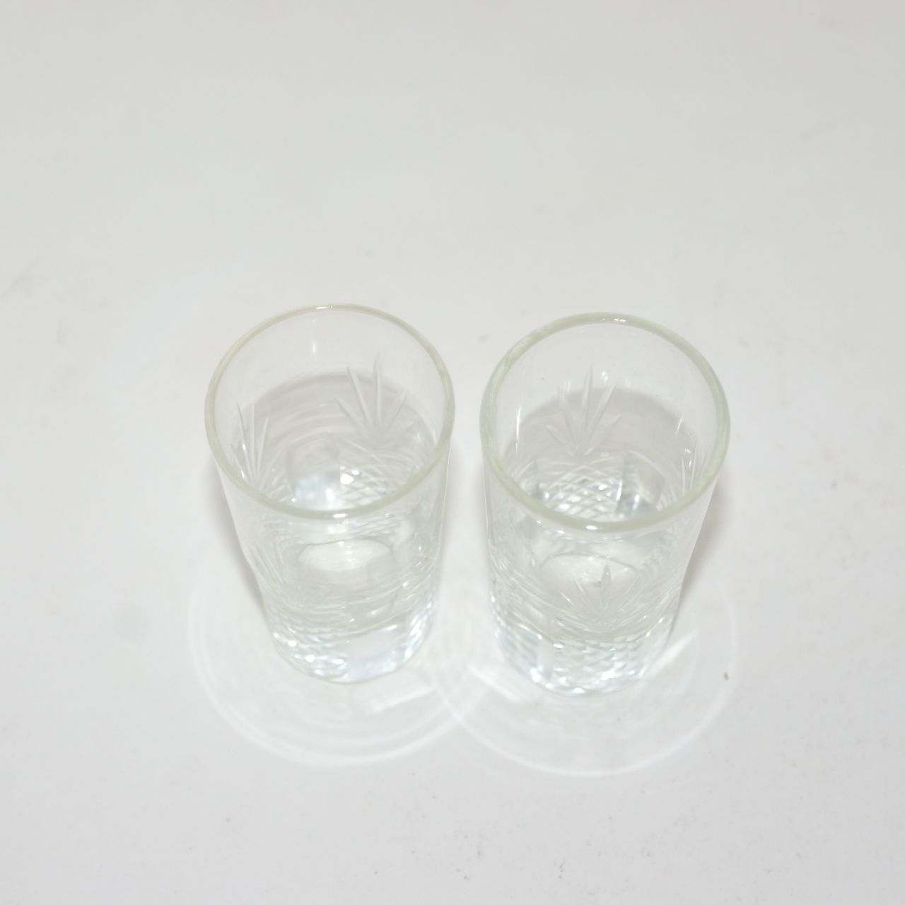 크리스탈 화문잔 2점