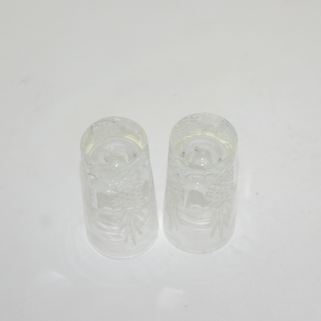 크리스탈 화문잔 2점