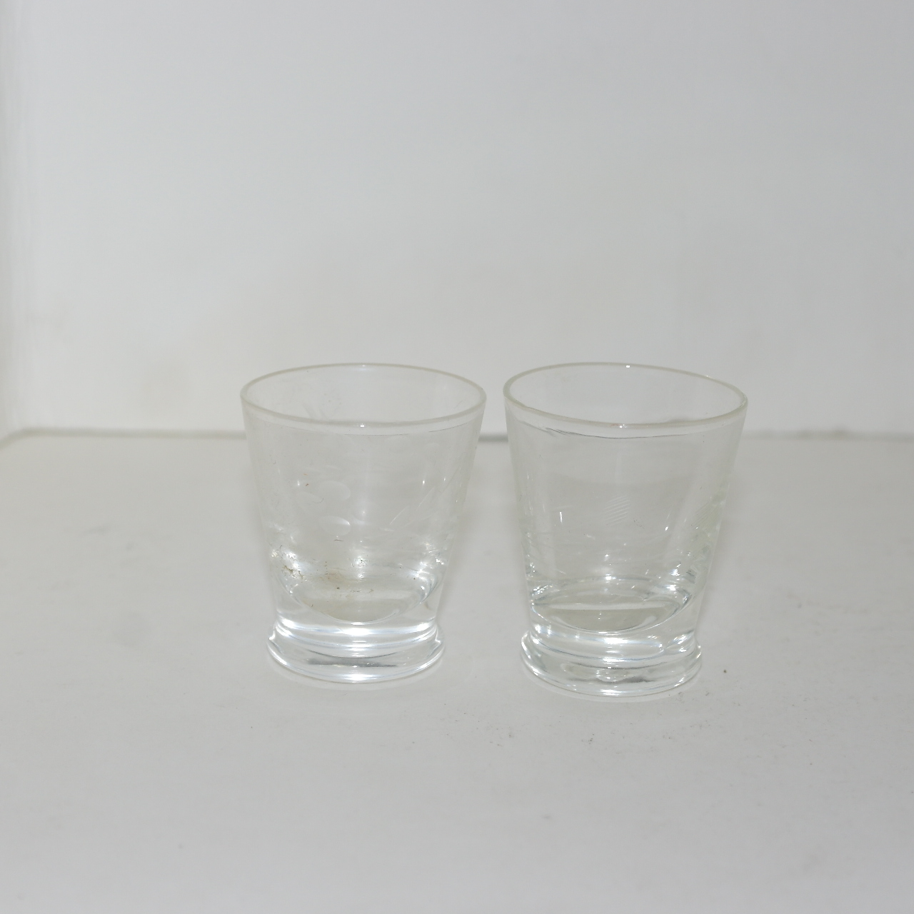 크리스탈 화문잔 2점