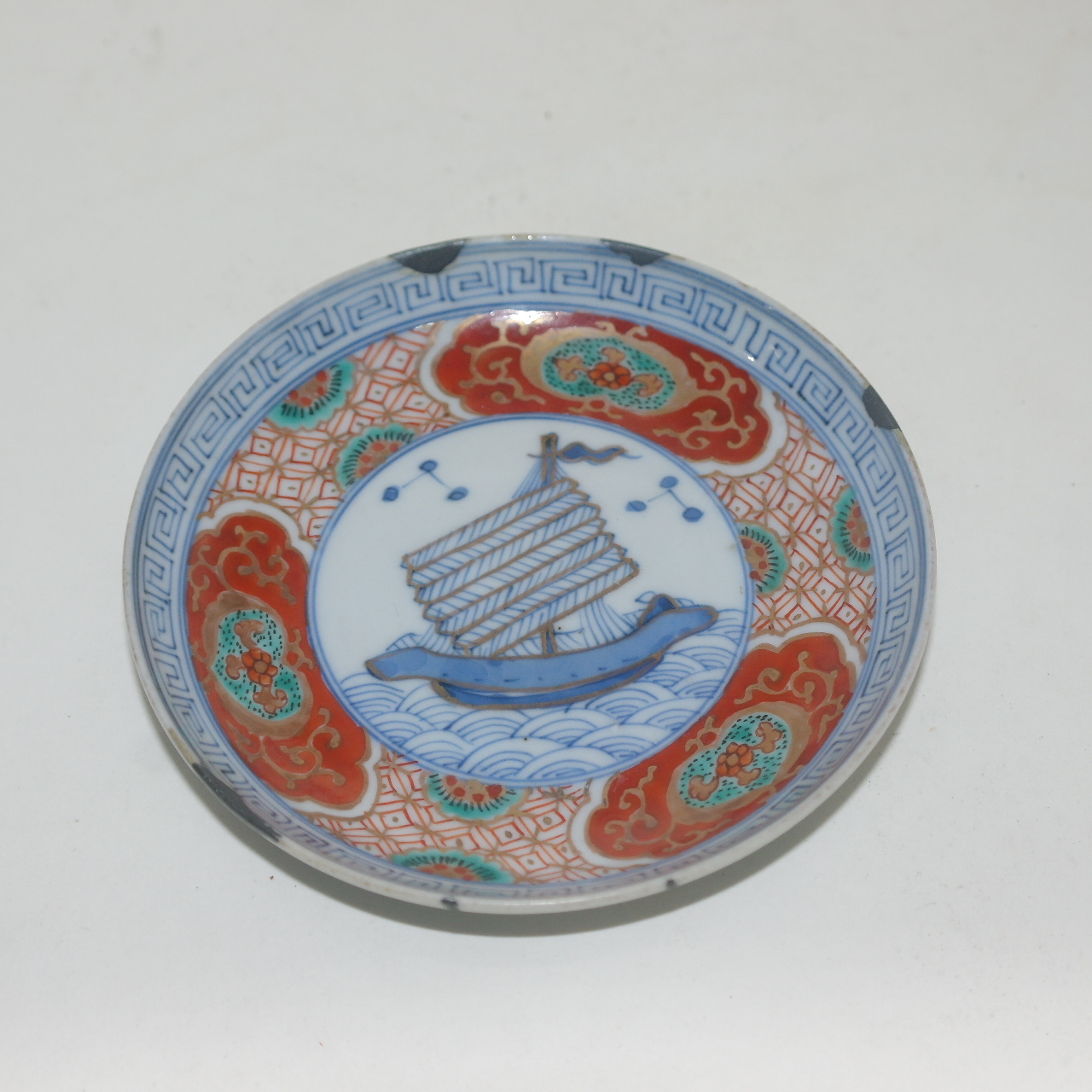 연대가좋은 고이마리 성화년제명 청화백자진사금채 배문 완