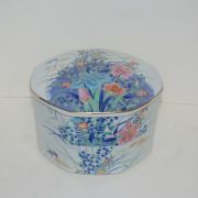 이마리 청화백자 금채화문 이단합