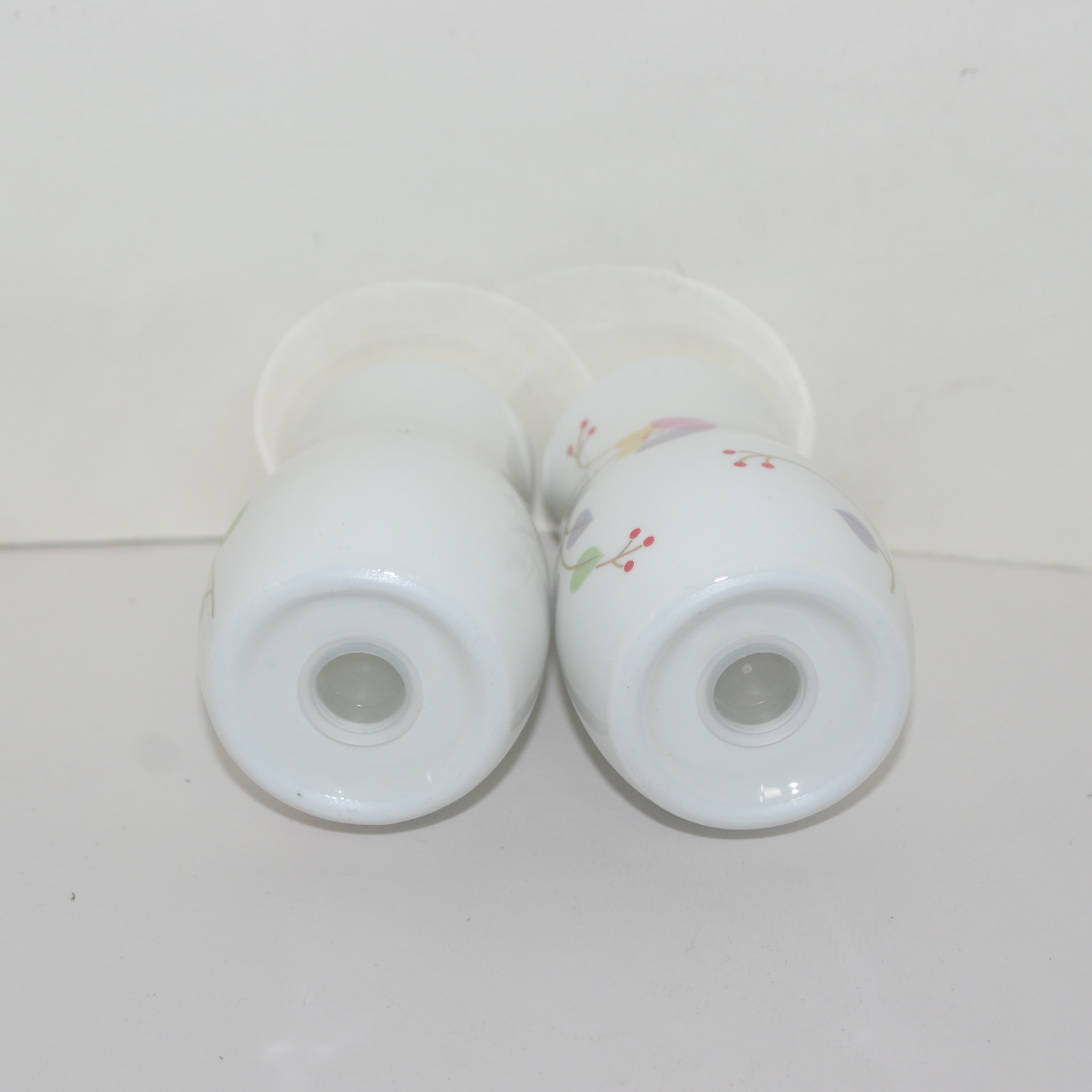 백자금채화문 양념통 2점