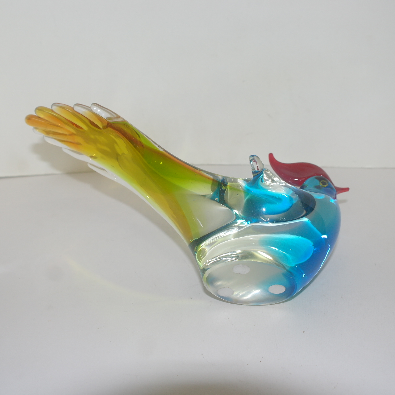 채색크리스탈 새 조각상