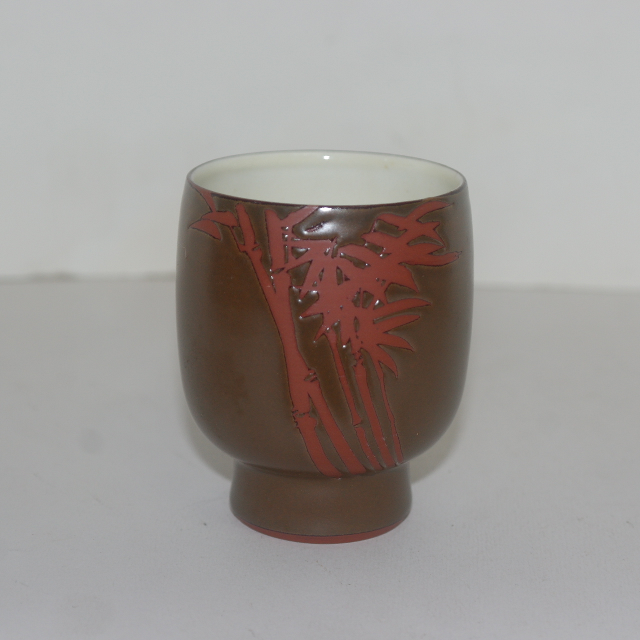 청자 음각죽문 개인잔