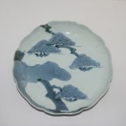 연대가좋은 대명성화년제명 청화백자노송 화형대완