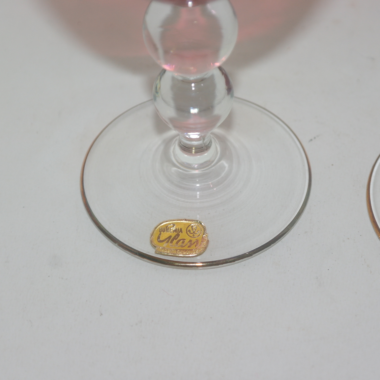 보헤미아 크리스탈 금채화문 잔 2점셋트