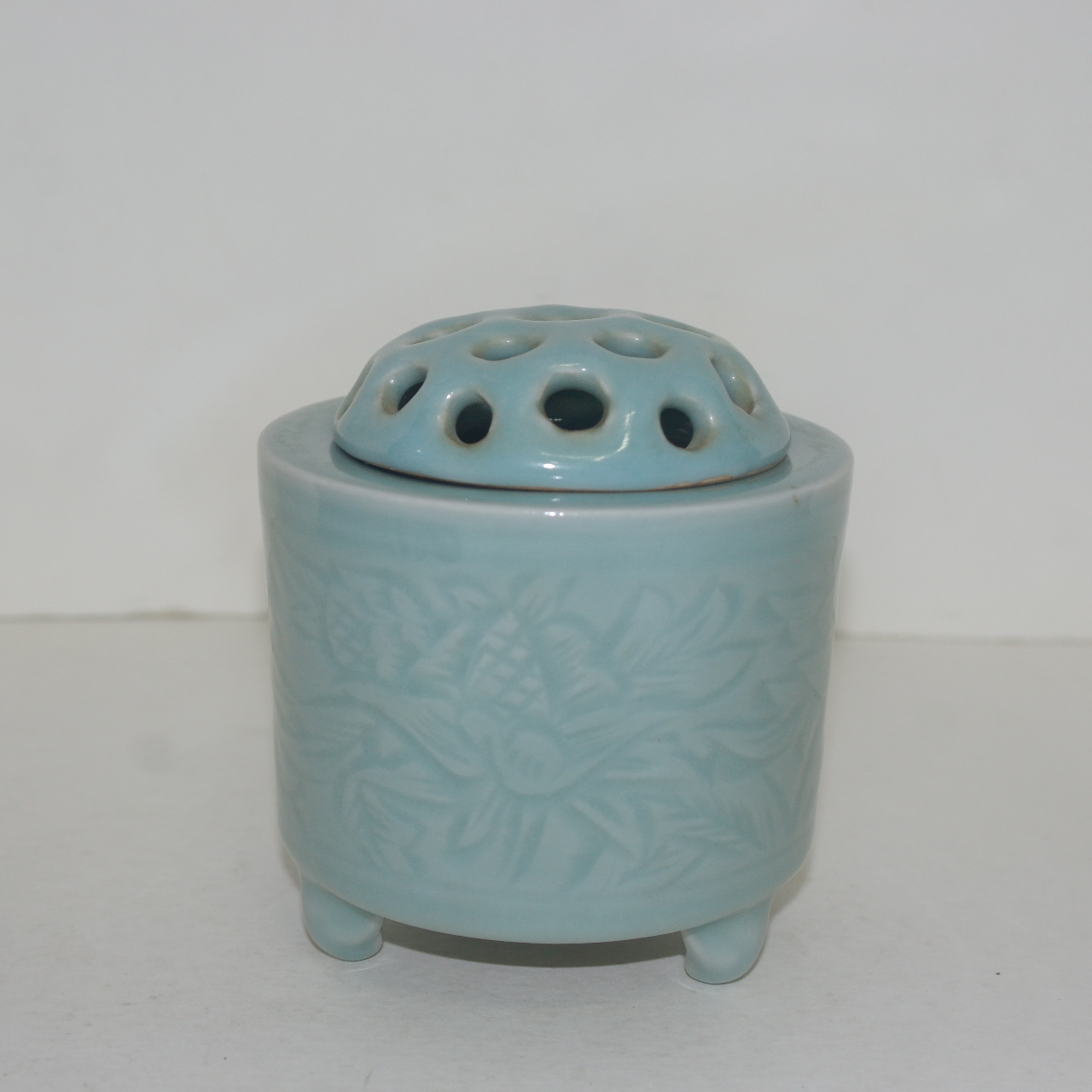 교토 청수요 청자 양각화문 향로