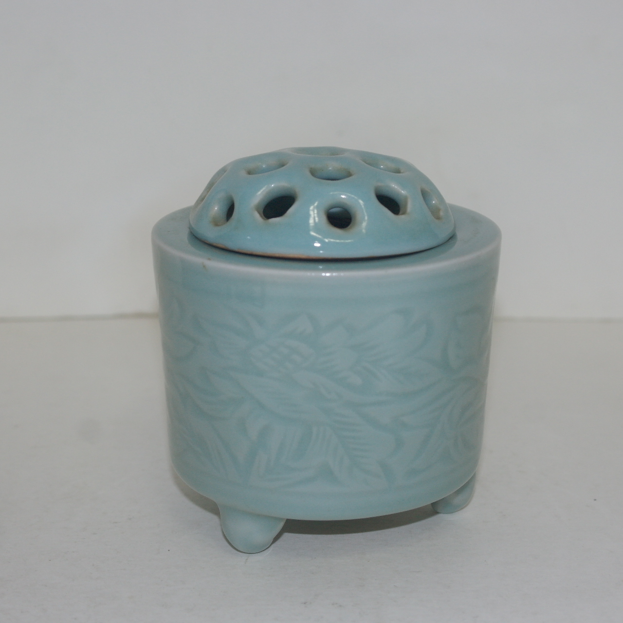 교토 청수요 청자 양각화문 향로