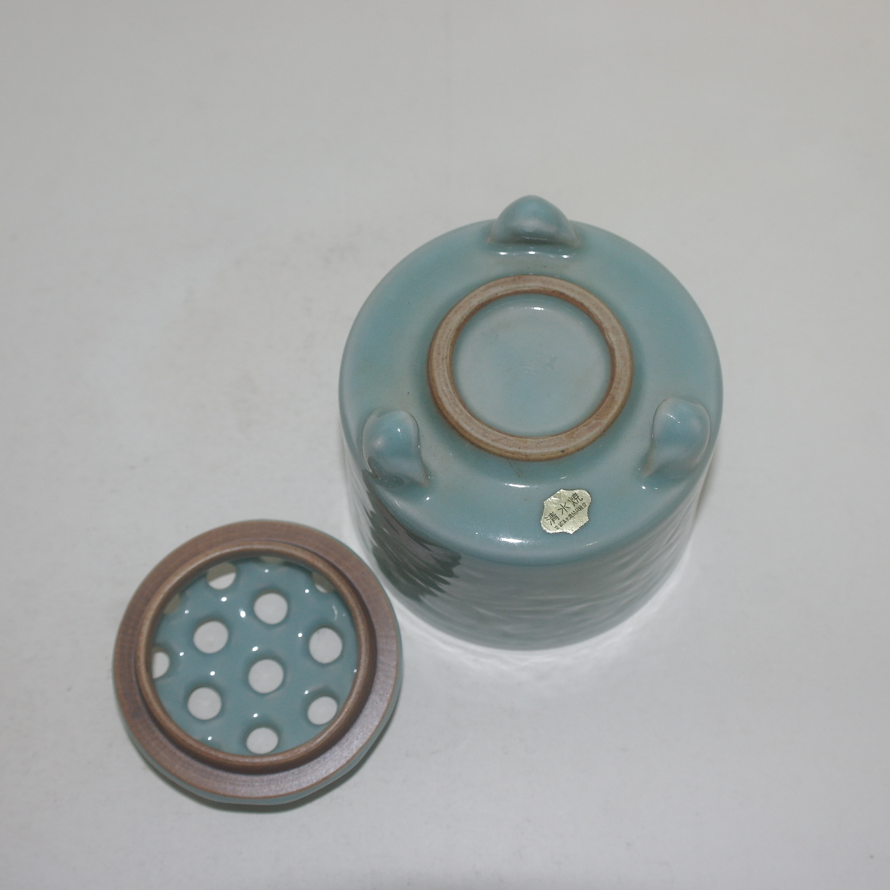 교토 청수요 청자 양각화문 향로