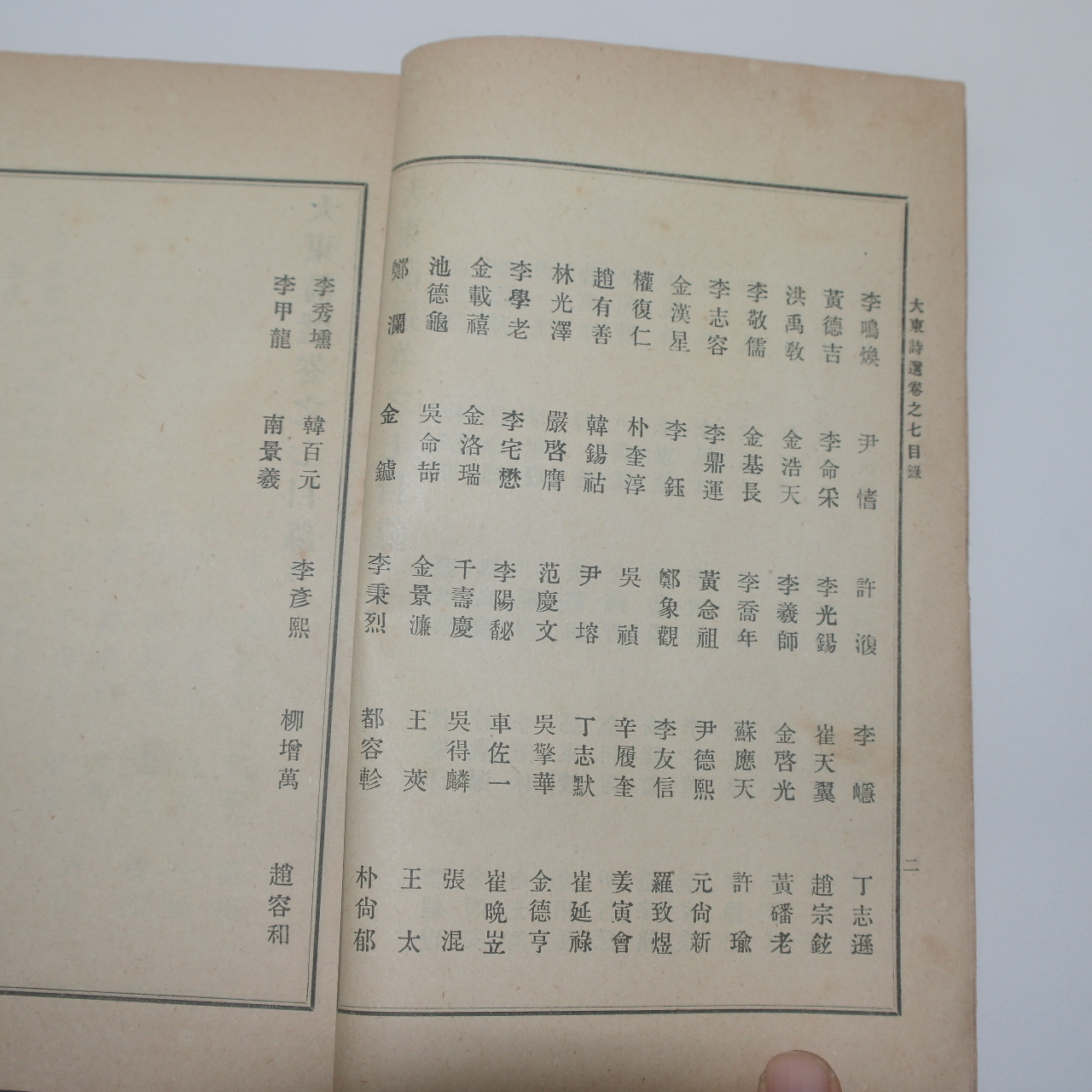 1918년 장지연(張志淵)編 대동시선(大東詩選)권7,8  1책