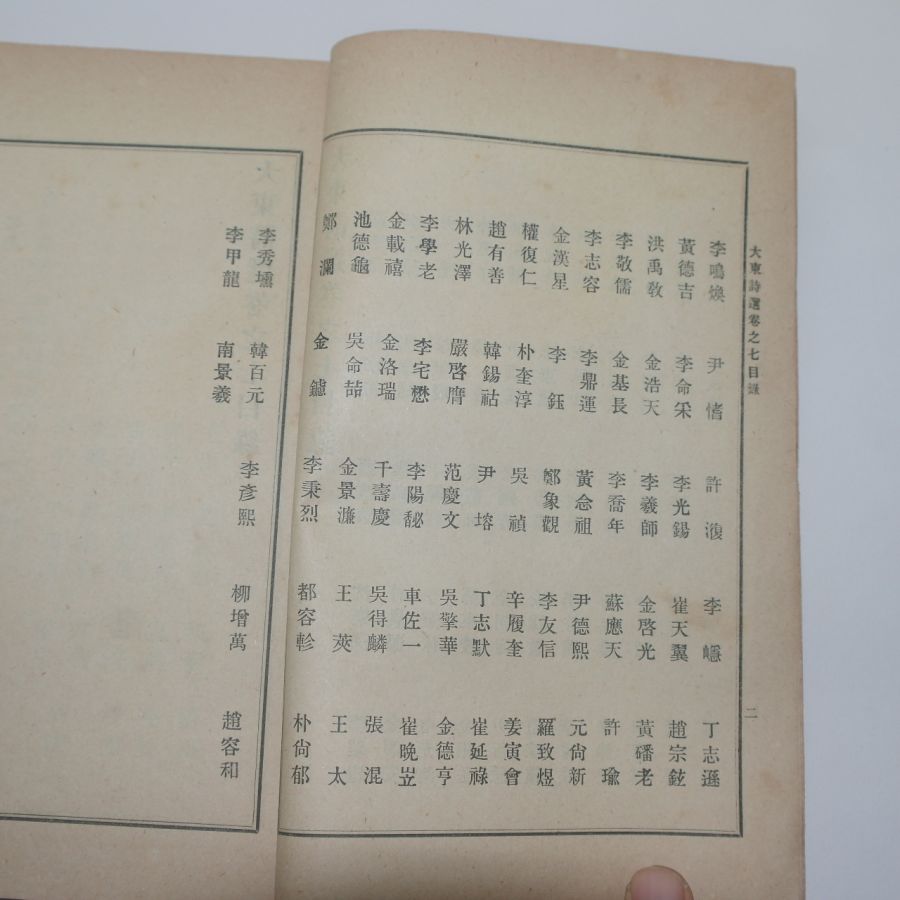 1918년 장지연 張志淵 編 대동시선 大東詩選 권7 8 1책 희귀고서적 옛날물건 1918년 장지연 張志淵 編 대동시선 大東詩選 권7 8 1책 희귀고서적 옛날물건