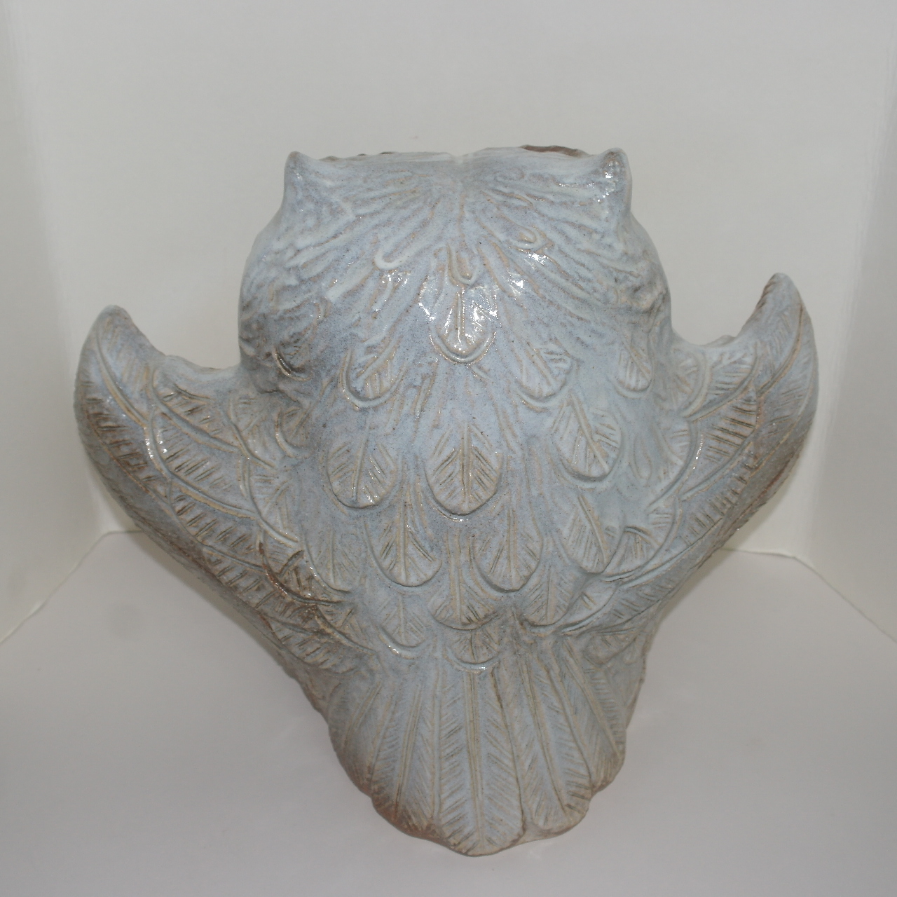 대형크기의 청자도자기 부엉이 조각상