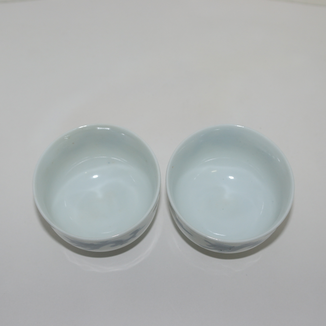 연대가좋은 청화백자 해태용문 잔 2점