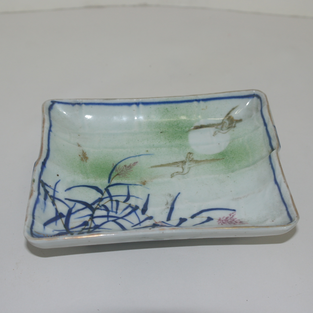 100년이상된 청화백자조화문 사각완