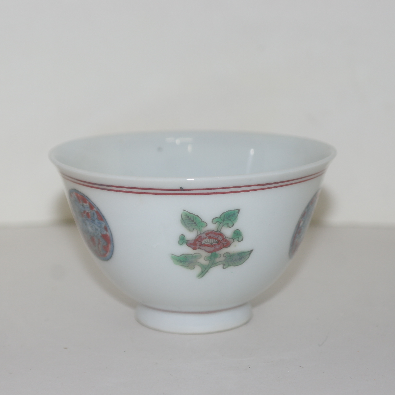 연대가좋은 청화백자진사화문 잔