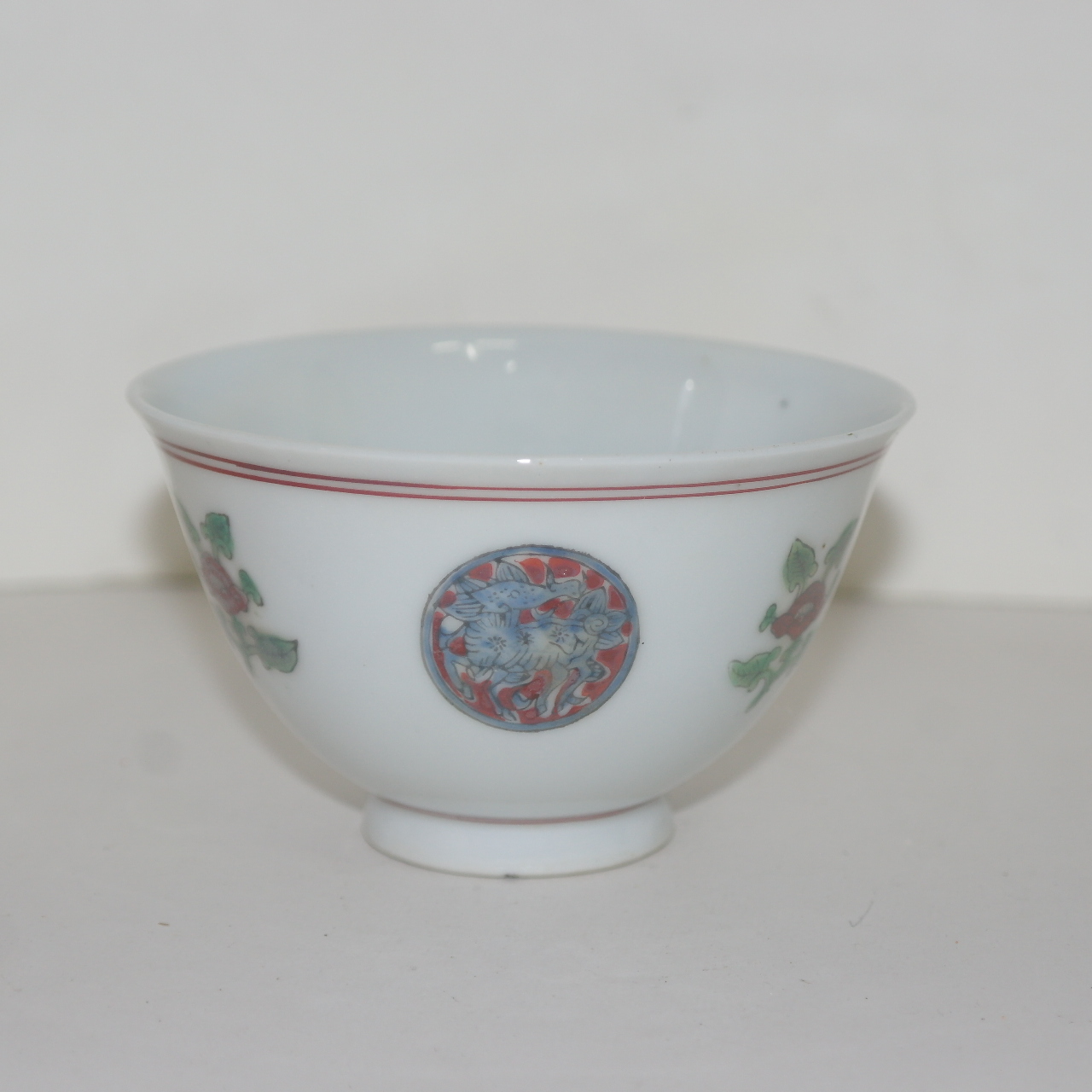 연대가좋은 청화백자진사화문 잔