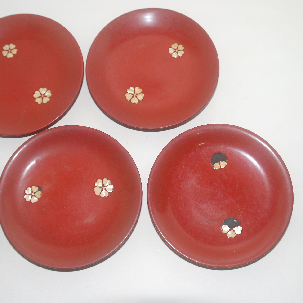 연대가좋은 나무에 자개화문된 완 5점