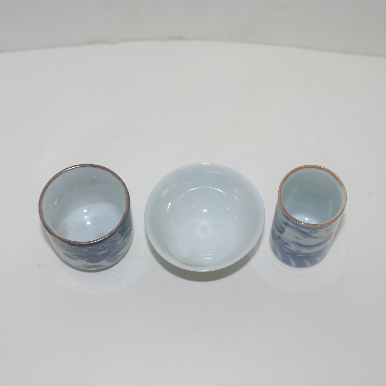 연대가좋은 청화백자 잔 3점