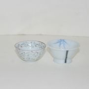 청화백자 화문잔과 학문잔