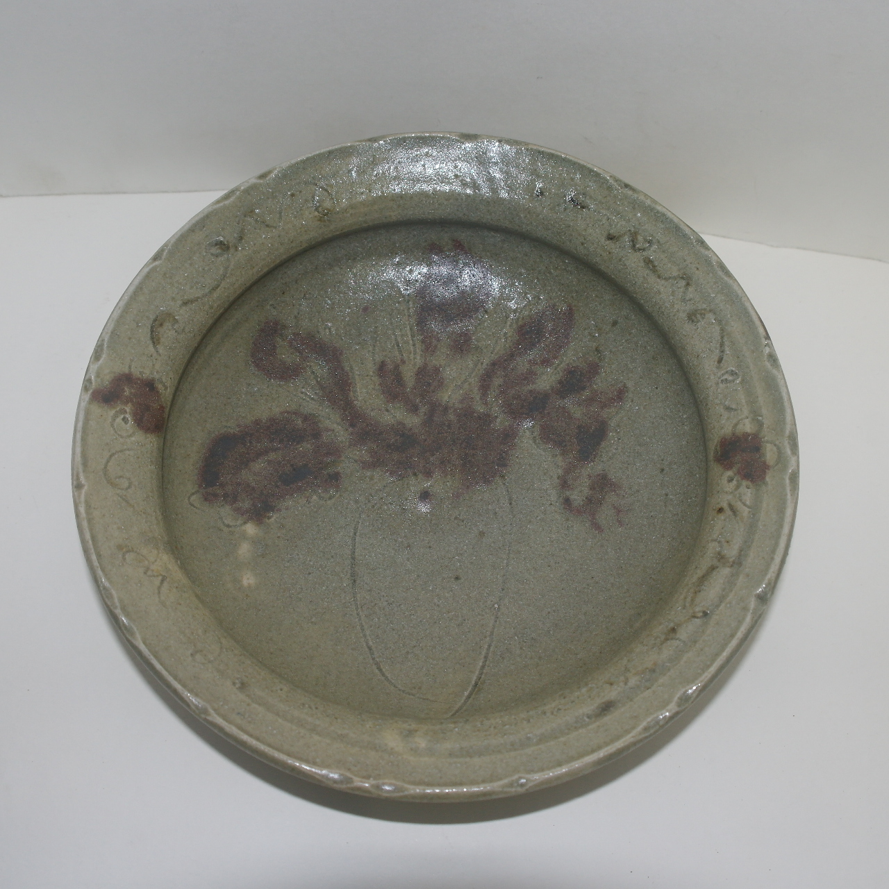 에도시기 대형크기의 청자철화무우문 화형대완