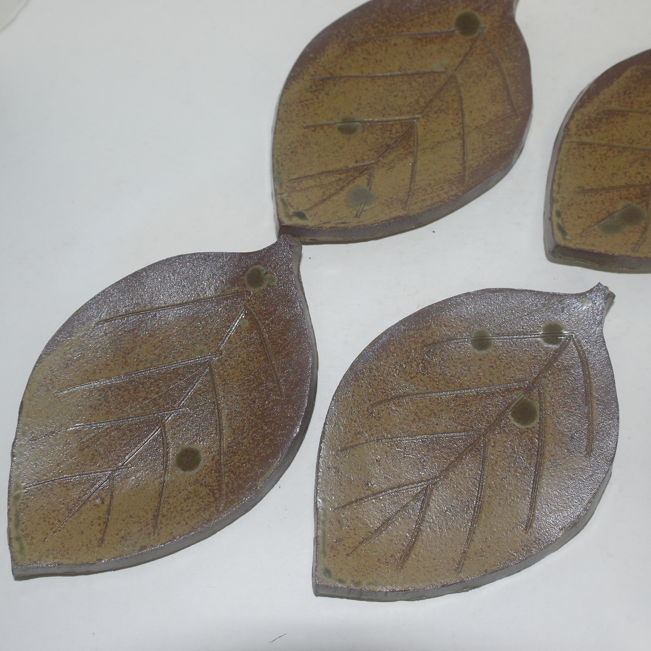 시가라끼 단바리(丹波) 나뭇잎모양 완 5점셋트