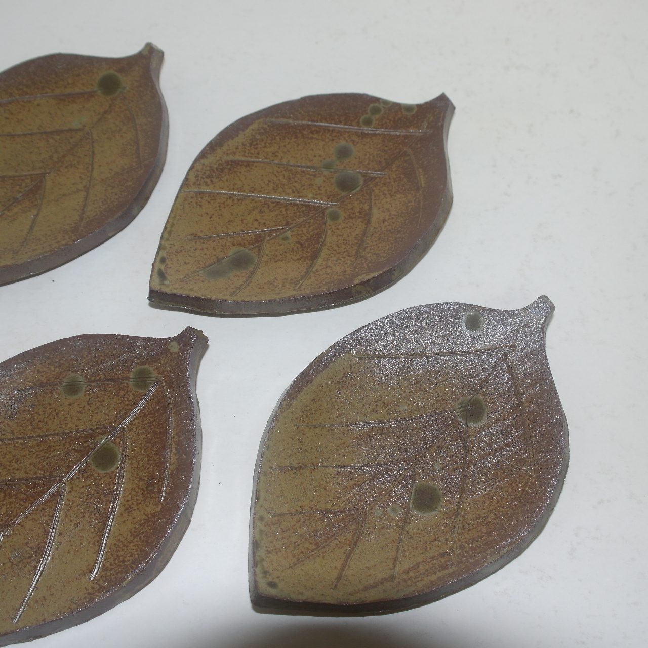 시가라끼 단바리(丹波) 나뭇잎모양 완 5점셋트
