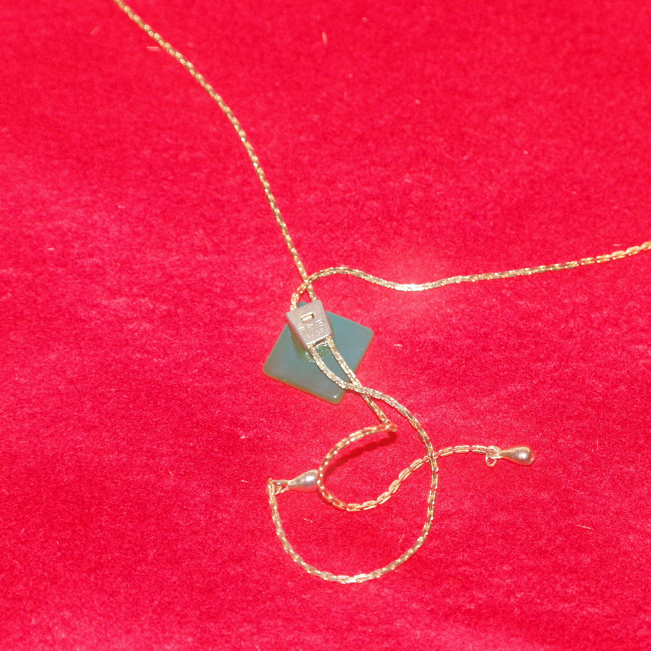 천연비취옥돌에 18k금도금 목걸이