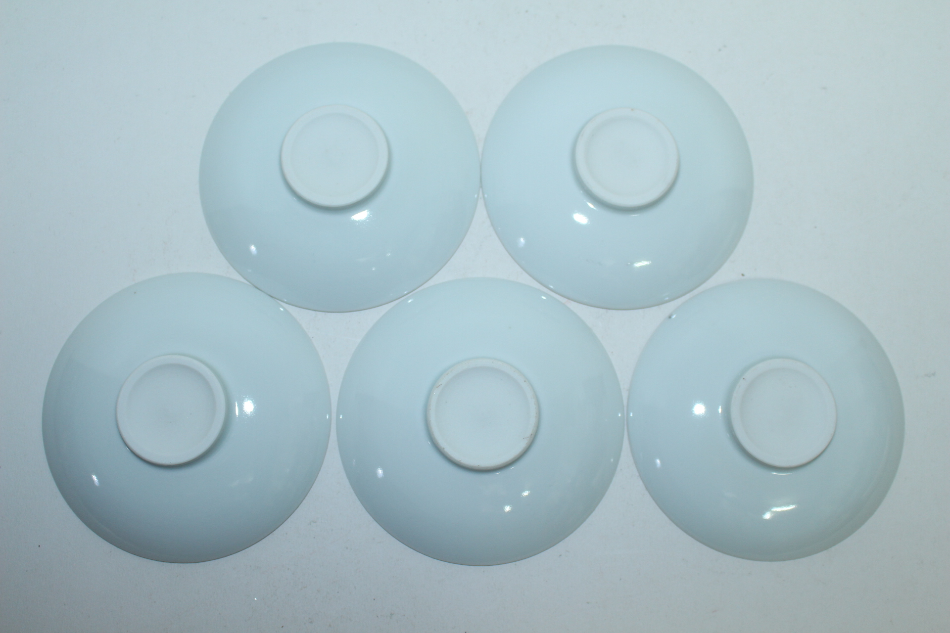 청화백자 원태양문 잔받침 5점