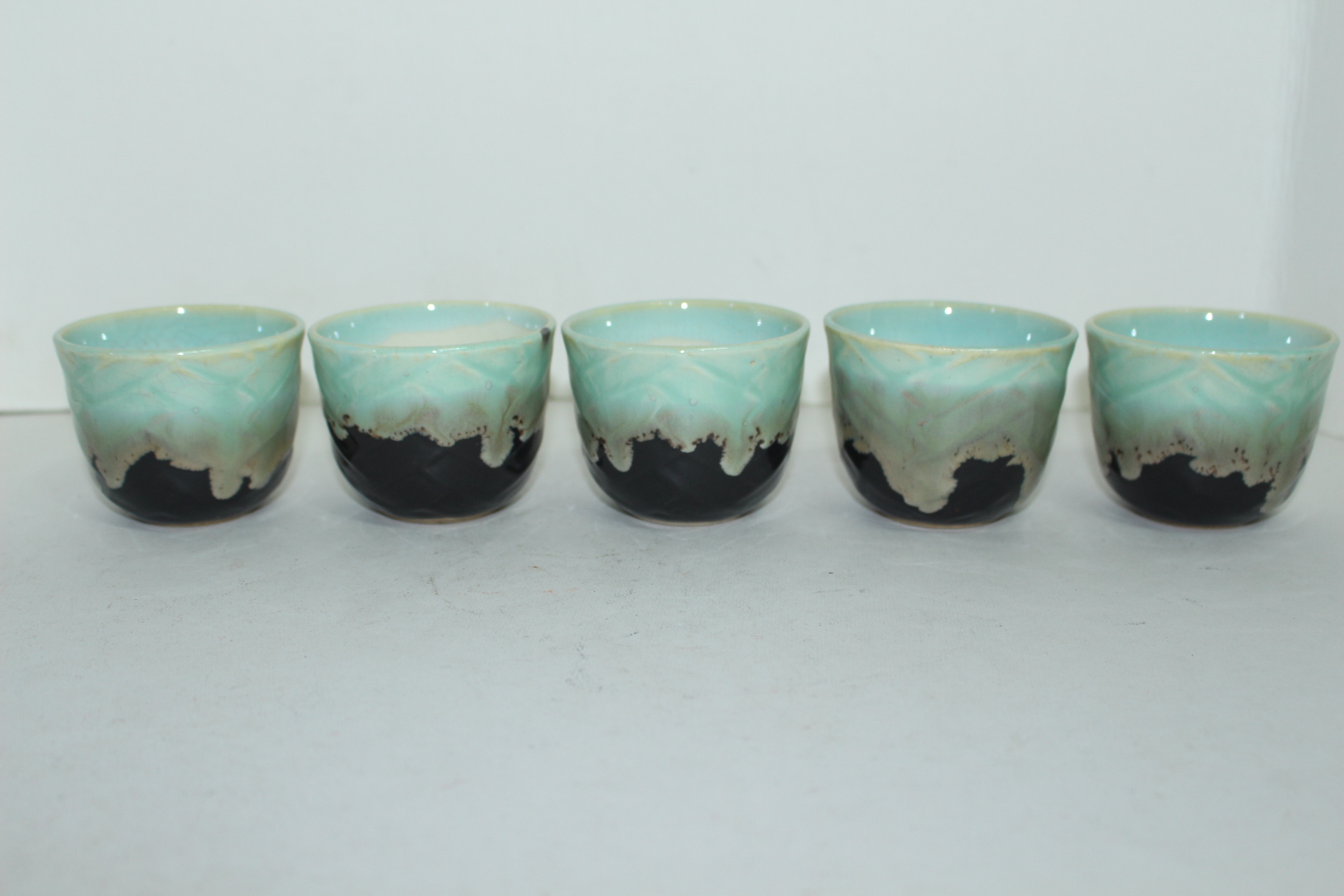 연대가좋은 청자 철화채 잔 5점셋트