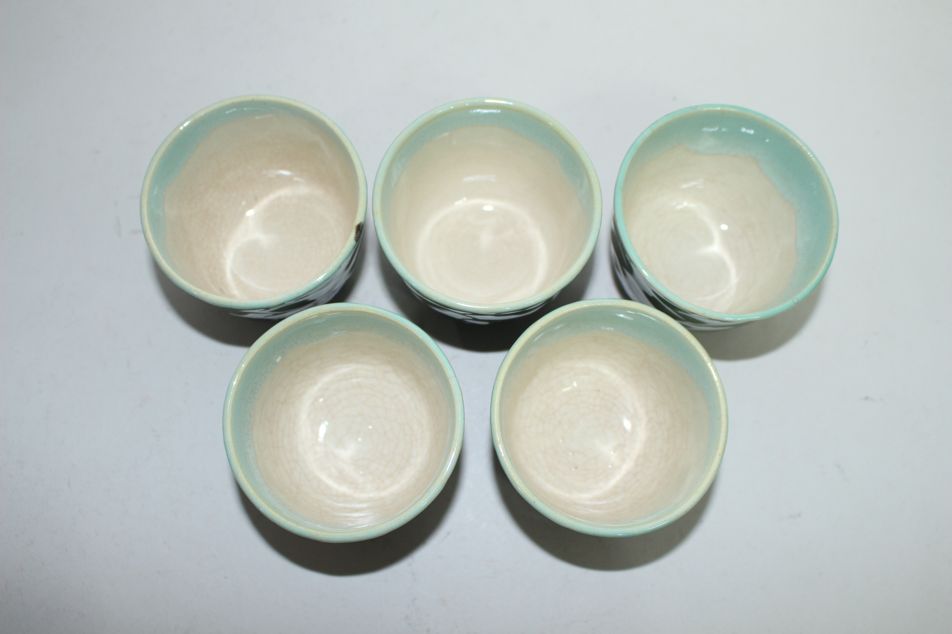 연대가좋은 청자 철화채 잔 5점셋트