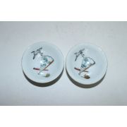 연대가좋은 철화백자 학문잔 2점