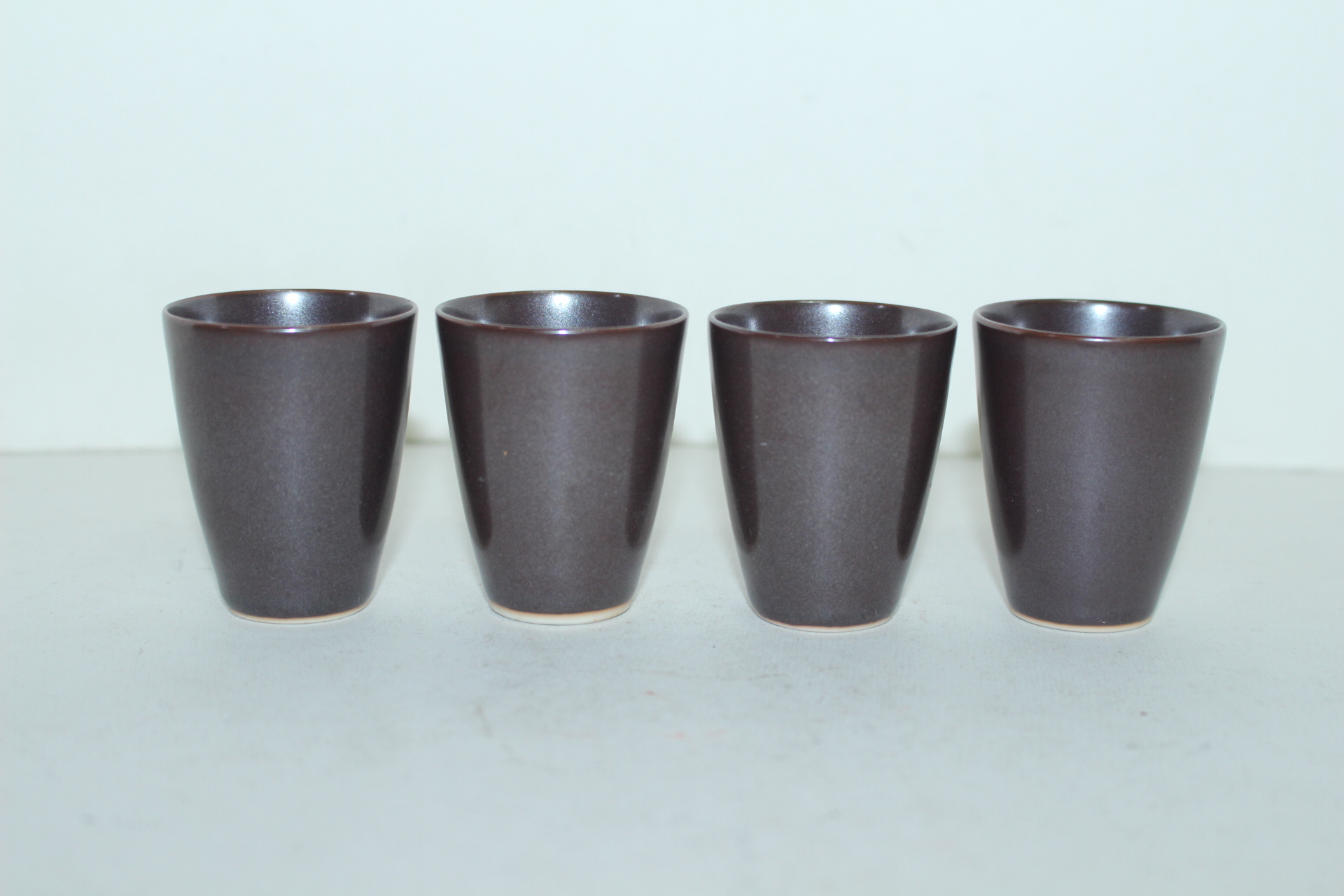 흑유청자 잔 4점