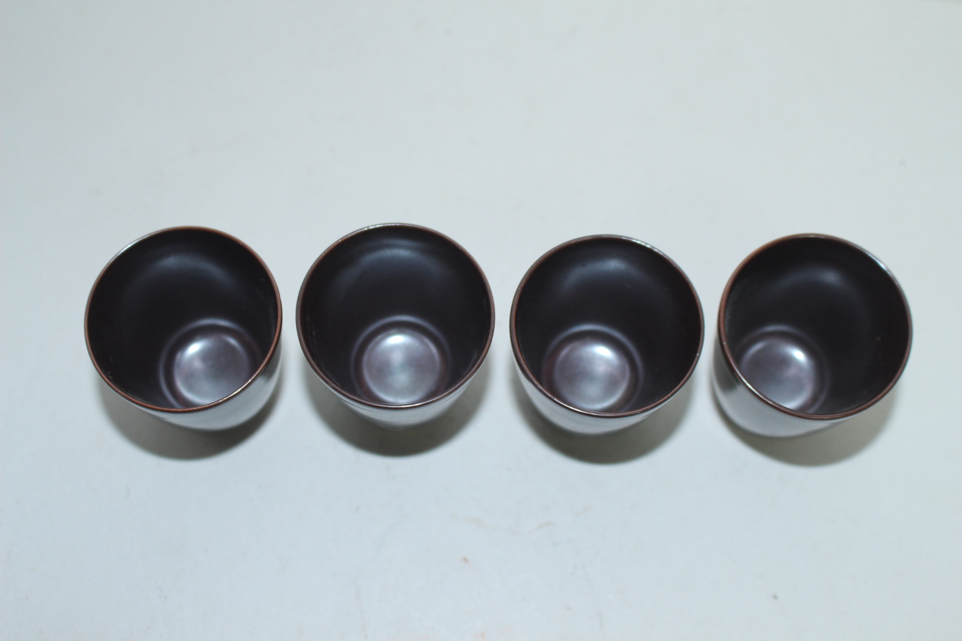 흑유청자 잔 4점