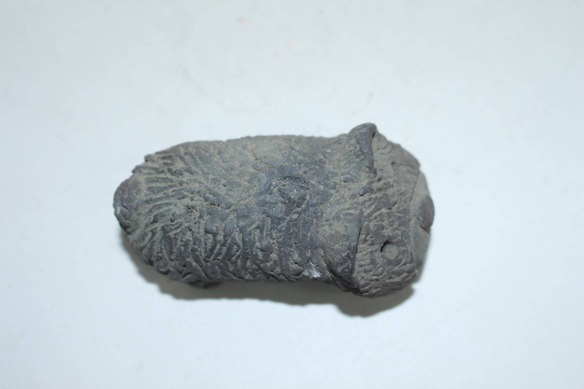 토기재질의 청자 돼지 조각상