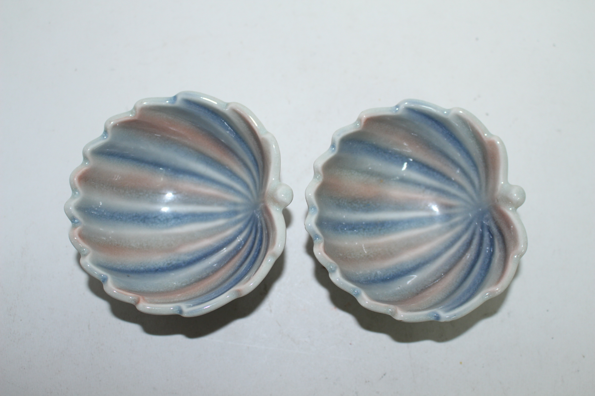 채색청자 복숭아모양 화형완 2점